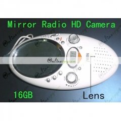 Bathroom Spy Radio With Mirror Hidden HD Bathroom Spy Camera Motion Detection DVR 16GB