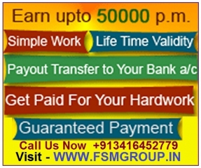 Home Based Internet Job, Copy & Paste Online Job, Work From Home Opportunity, Guaranteed Monthly Income, Ad Posting Job. Visit - Www.fsmgroup.in