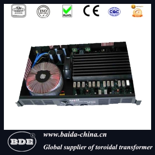 Toroidal power audio amplifier transformer