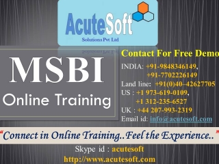Msbi Online Training