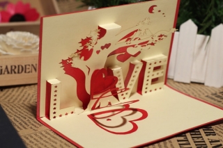 Love and valentine 3D card