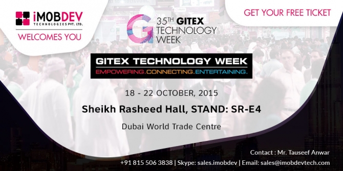 Meet iMOBDEV Technological group at Gitex Dubai 2015