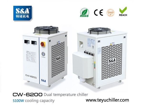 Sa Chiller Cw-6200 With Single Pump  Dual Temperature For Fiber Laser Cooling