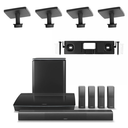 Bose Lifestyle 650 Home Entertainment System with 2 Pairs of OmniJewel Ceiling Brackets and OmniJewel Center Channel Wall Bracket