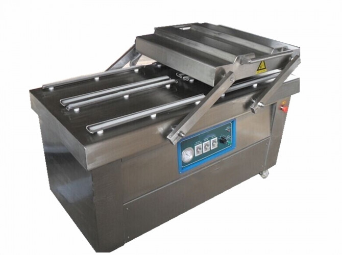  High Quality Automatic Double Studio Meat  Fish Vacuum Packaging Machine