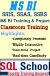 Complete Practical Classroom Training on MSBI  DW @ SQL School