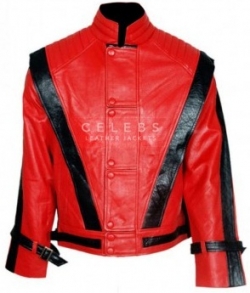 Michael Jackson Thriller M Red Yellow Leather Jacket