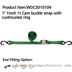 WDCS010104 1 1inch 1t cam buckle strap with custmuzied ring
