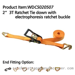 WDCS020507 2â€œ 3T Ratchet tie down with electrophoresis ratchet buckle