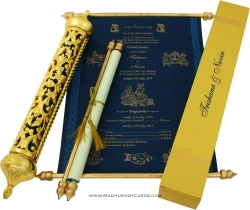 Royal scroll wedding invitation, INDIA